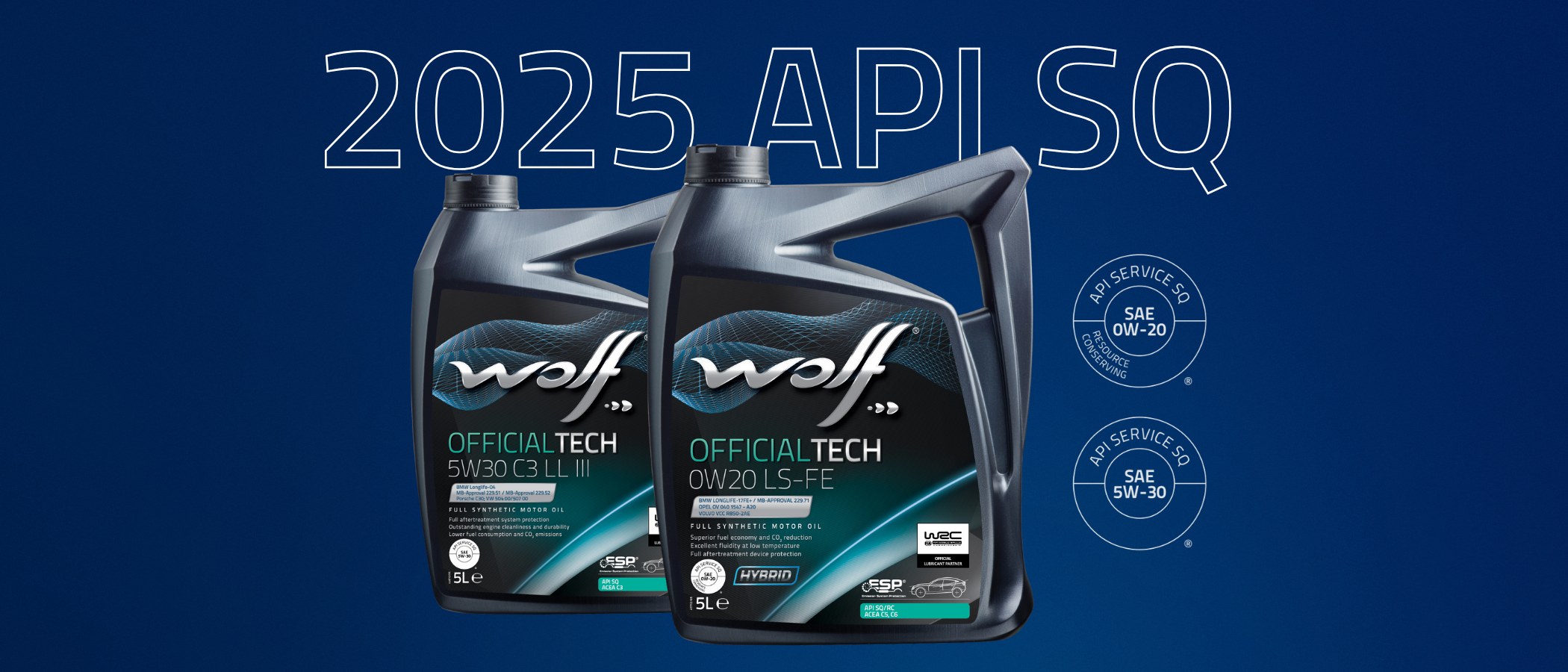 Wolf Lubricants лідирує з моторними оливами, сертифікованими за API SQ та ILSAC GF-7